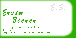 ervin bierer business card